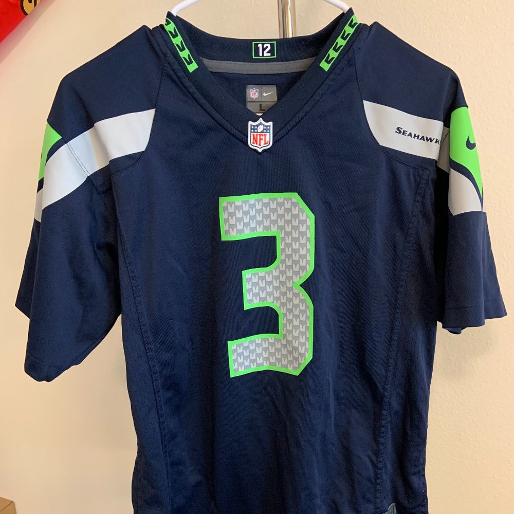 Youth Seattle Seahawks Russell Wilson Nike College Navy Team Color Game Jersey